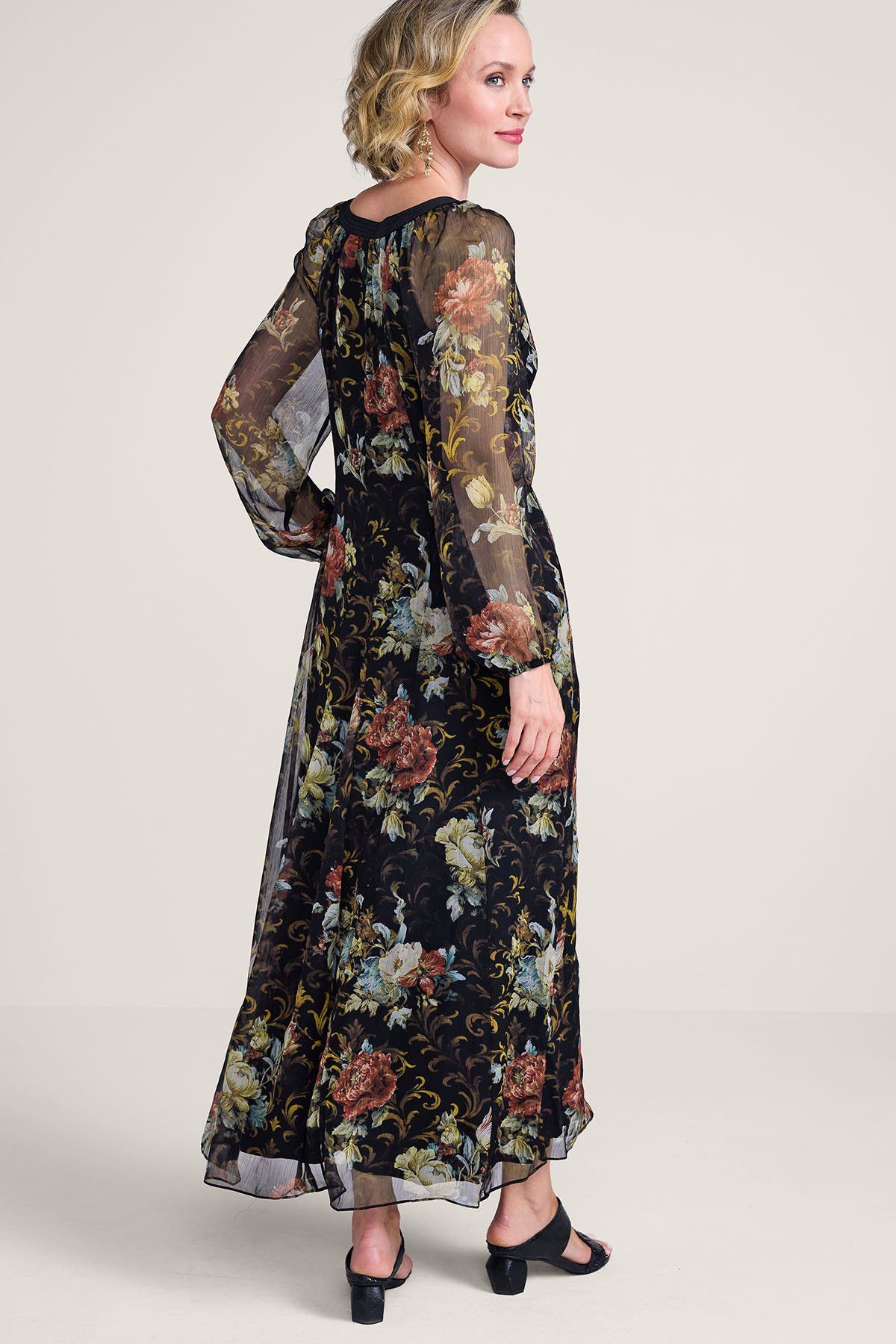 Midnight Bloom Chiffon Maxi Dress - thumbnail 3