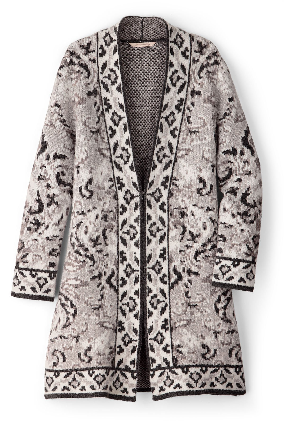 Cirrus Damask Jacquard Long Cardigan