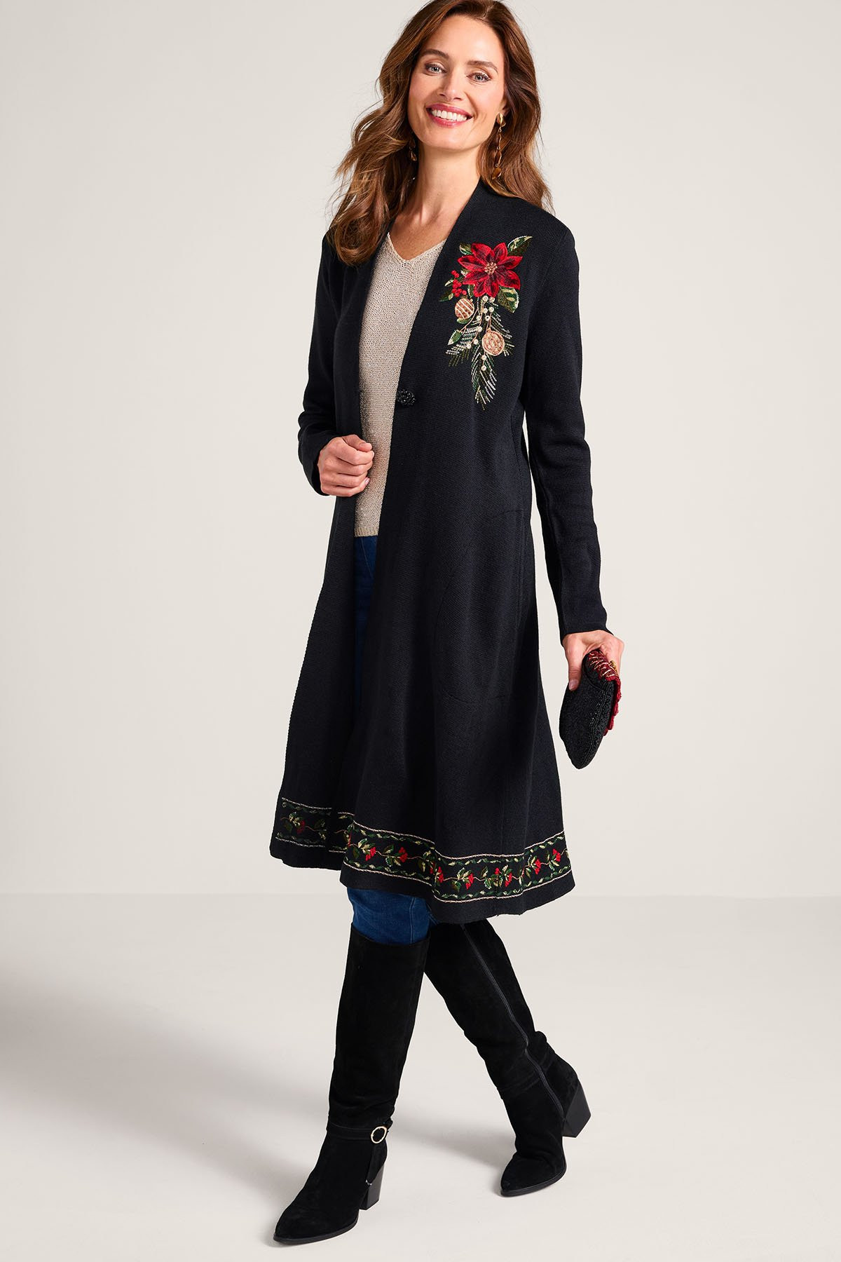 Vienna Embroidered Long Cardigan