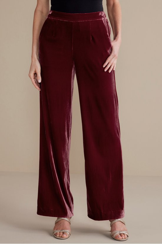 Aria Velvet Wide Leg Pants - thumbnail 3