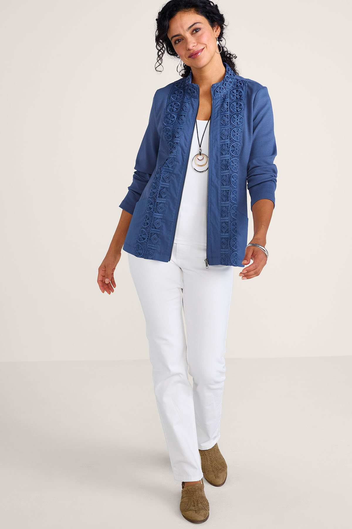 Eyelet Zip Jacket - thumbnail 2