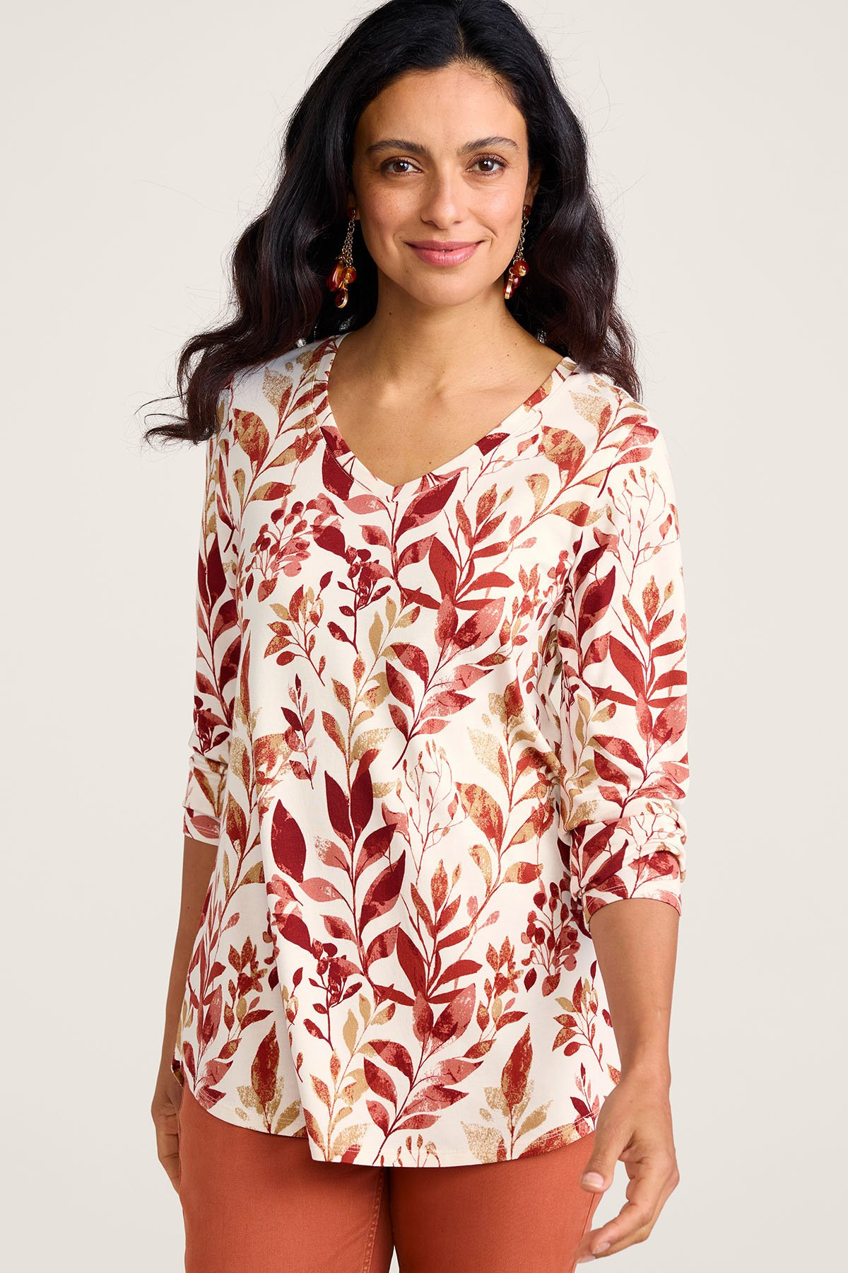 Pima Isabel Sunwash Leaves LS Tunic