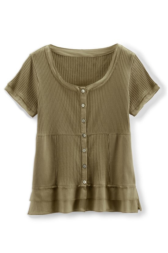 Roma Ribbed Tee - thumbnail 3