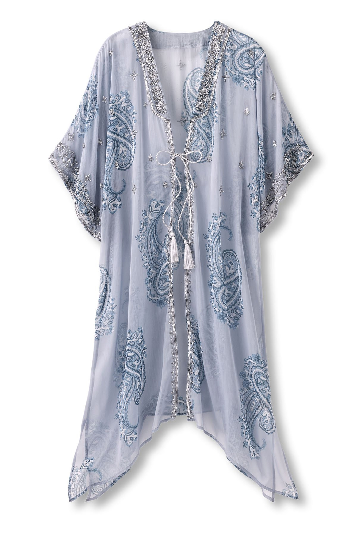 Embellished Paisley Chiffon Duster - thumbnail 2