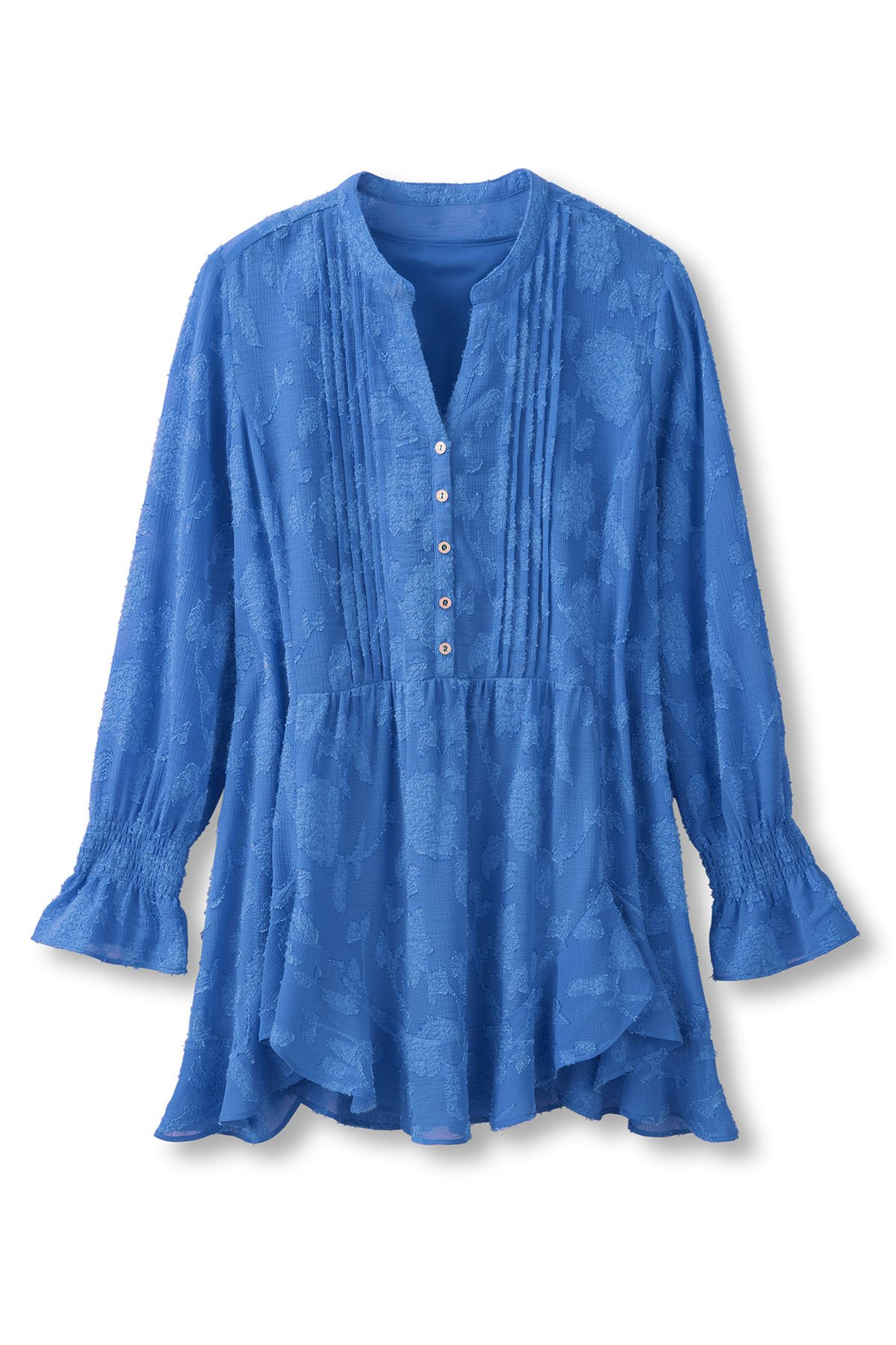 Jacquard Sheer Ruffle Tunic And Tank - thumbnail 2
