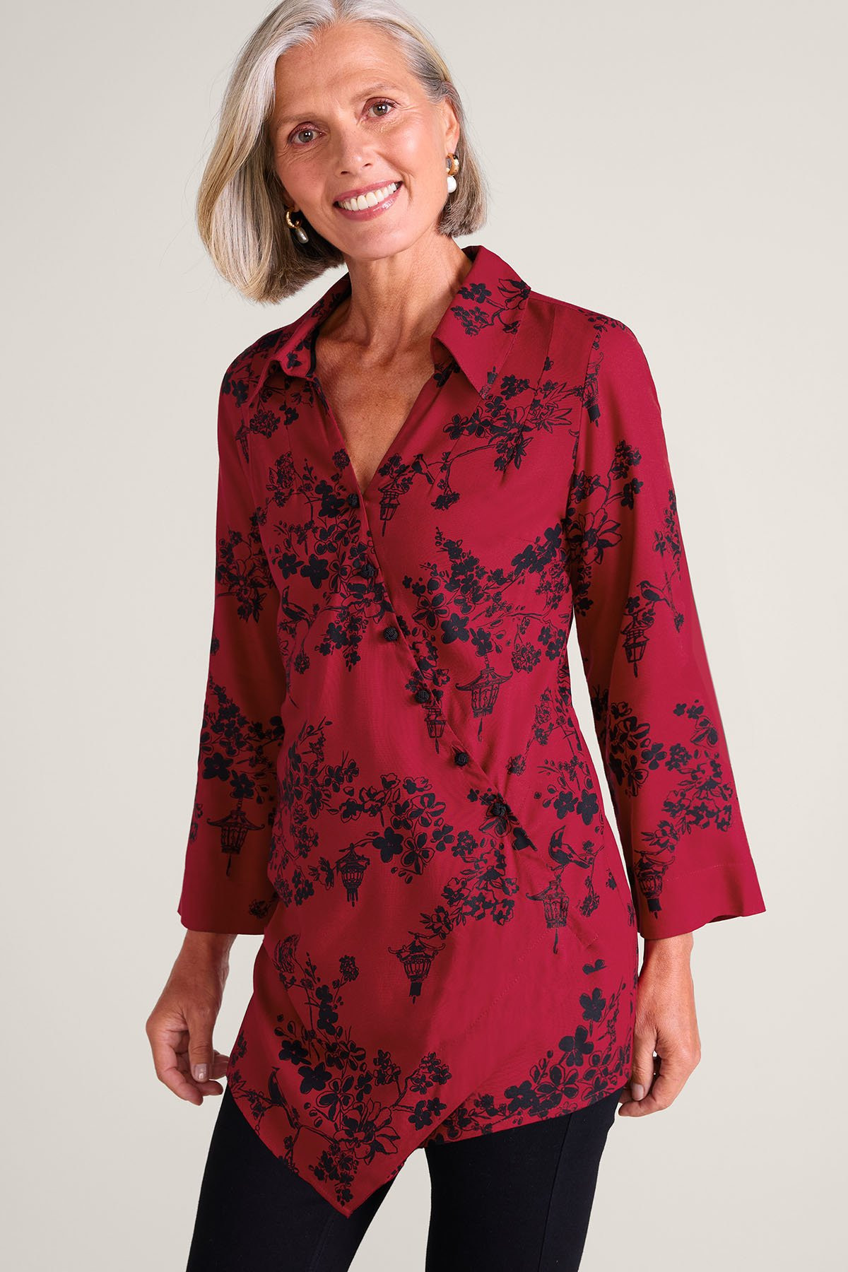 Sumi Challis Asymmetric Tunic