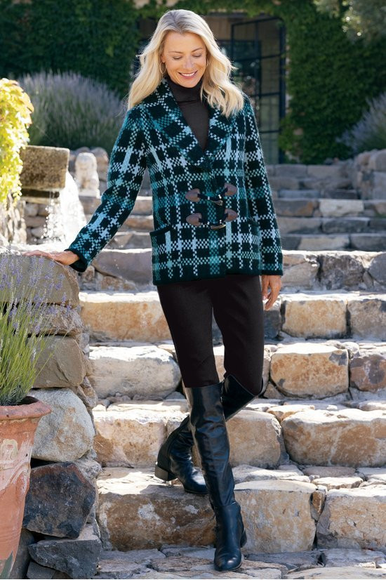 Alpine Plaid Sweater Coat - thumbnail 4