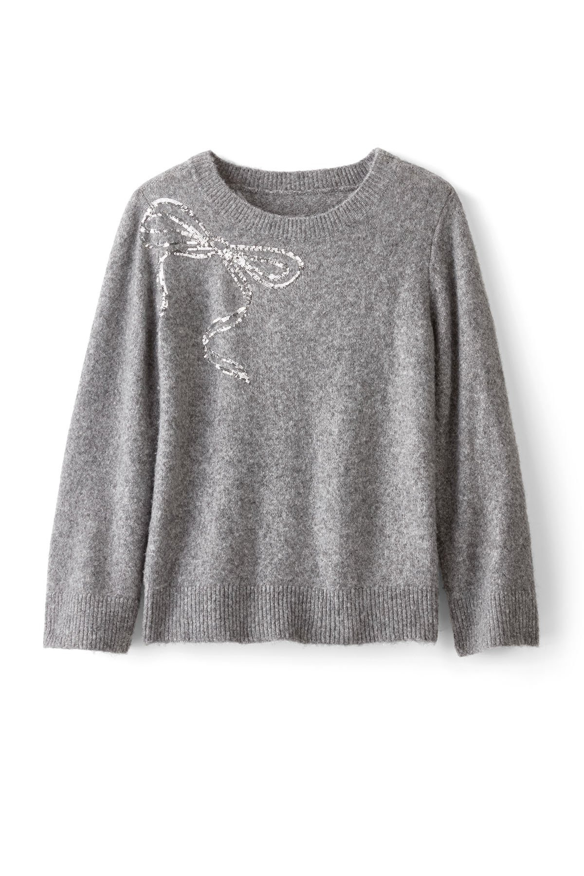 Sequin Bow Bracelet Slv Sweater - thumbnail 2