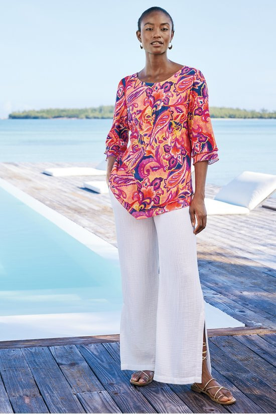 Khulani Wide Leg Gauze Pants - thumbnail 7