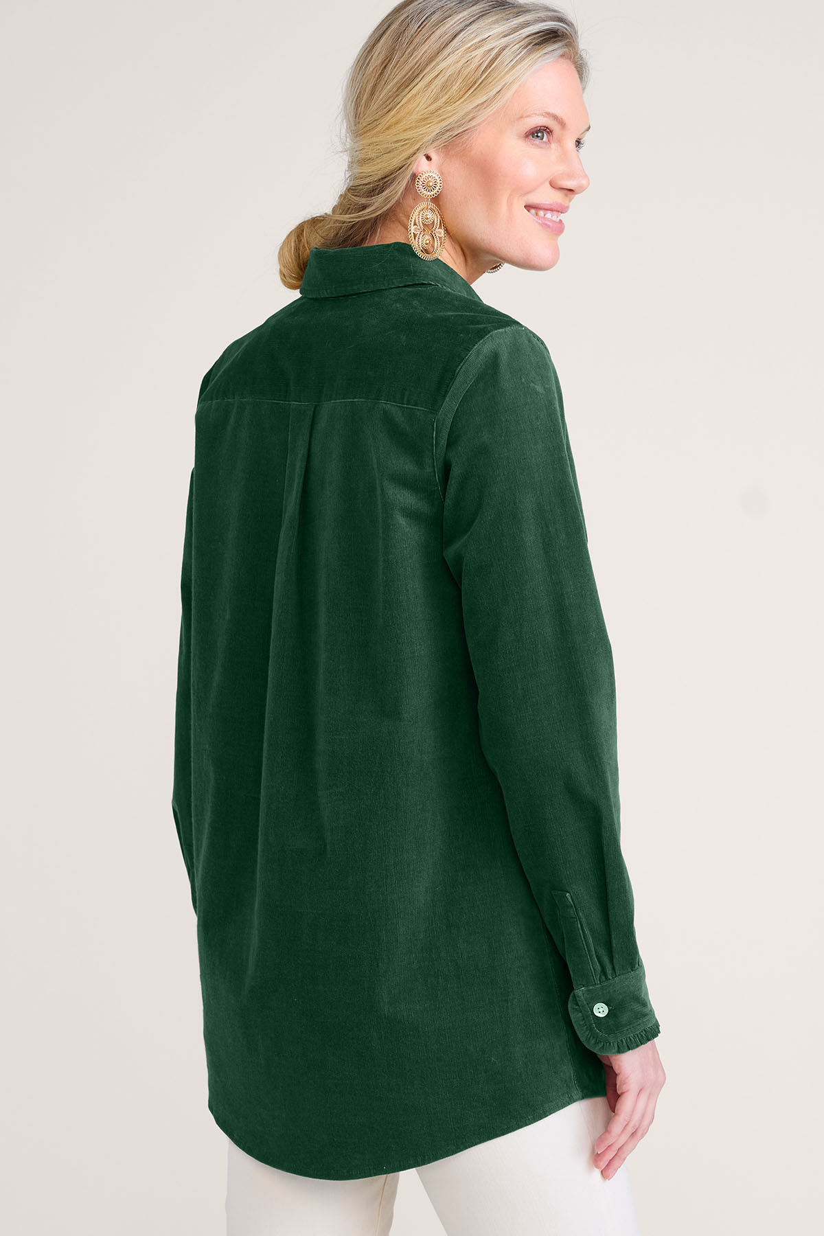 Stretch Corduroy Long Sleeve Big Shirt - thumbnail 5