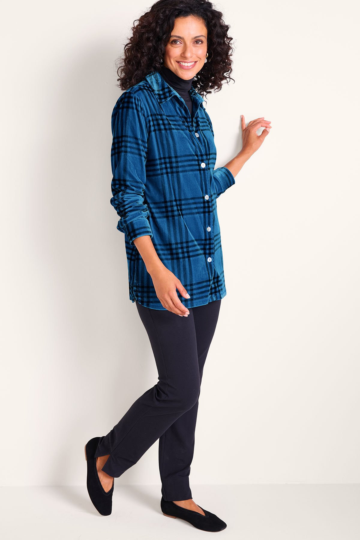 Maize Plaid Velvet Tunic - thumbnail 4