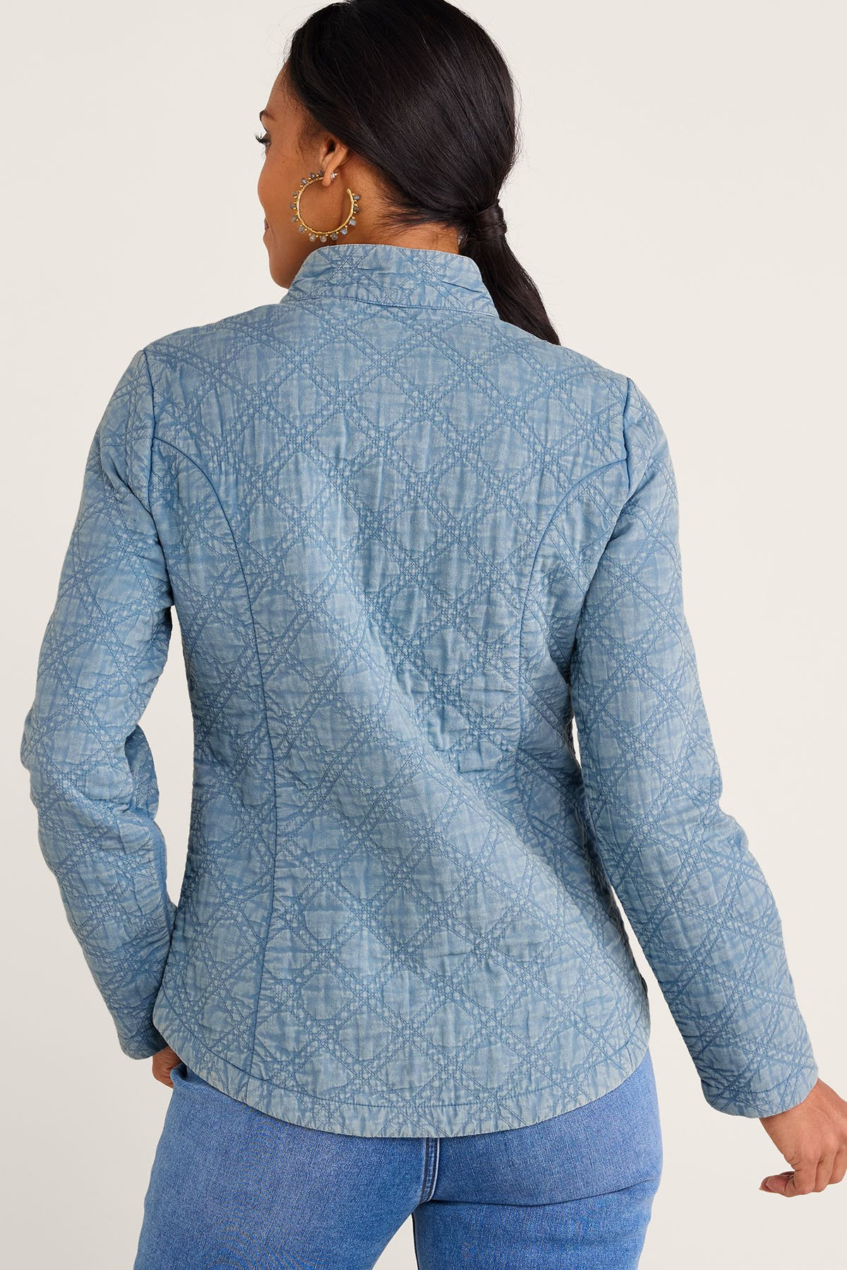 Lightweight Quilted Zip Front Jacket - thumbnail 4
