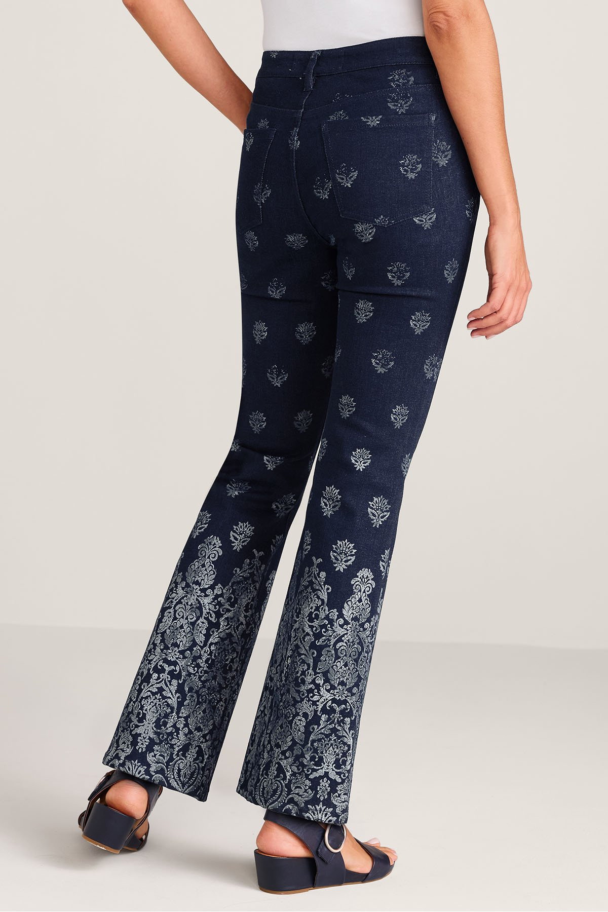 Scroll Print Bootcut Jeans - thumbnail 4