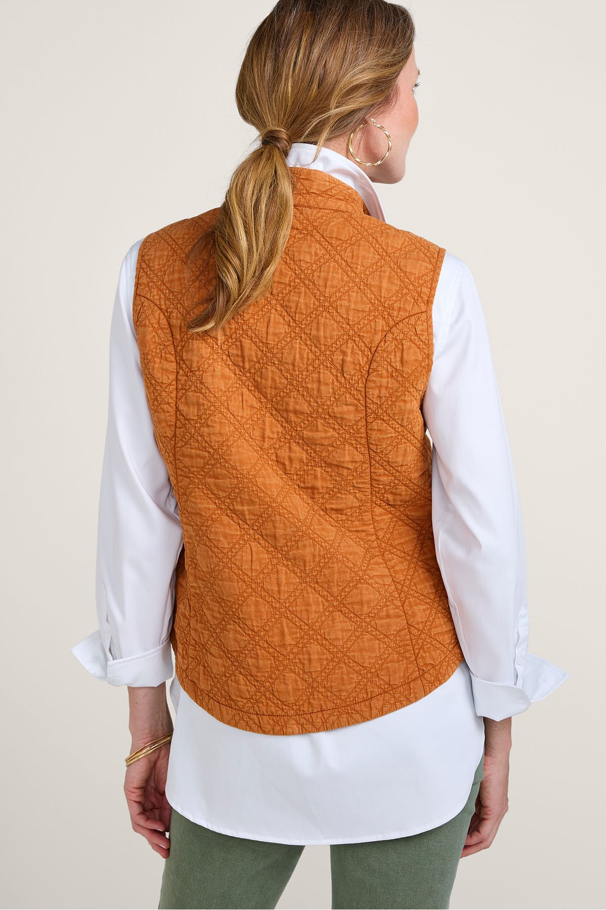 Lightweight Quilted Zip Front Vest - thumbnail 3