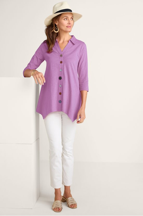 Danielle Button 3/4 Sleeve Tunic - thumbnail 3