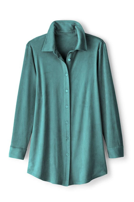 Day To Dusk Faux Suede Big Shirt - thumbnail 3