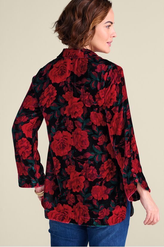 Icon Silk Velvet Poets Tunic Shirt - thumbnail 3