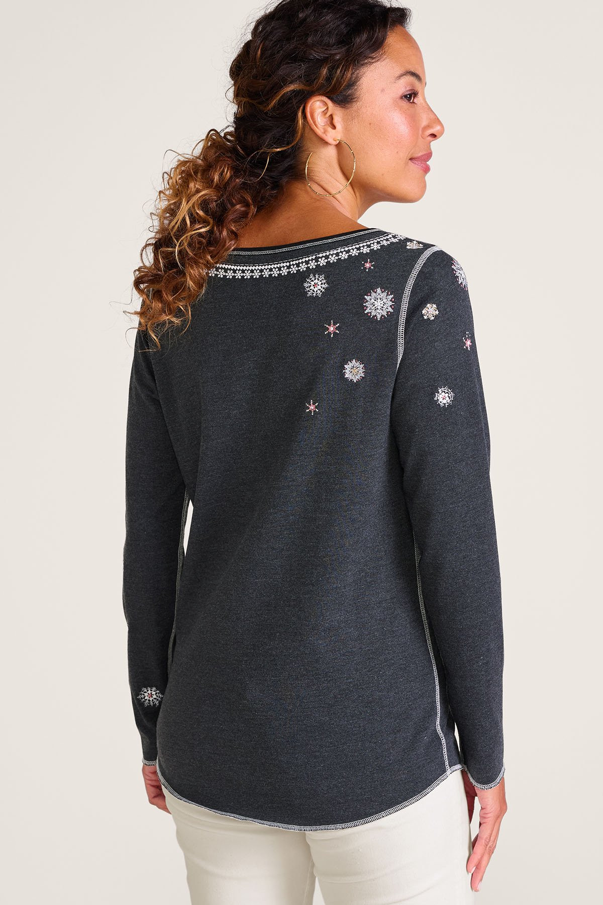 Let It Snow Long Sleeve Knit Top - thumbnail 4