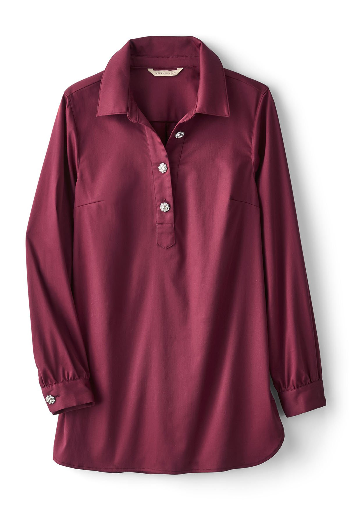 Easy-Care Stretch Woven Popover Tunic - thumbnail 10