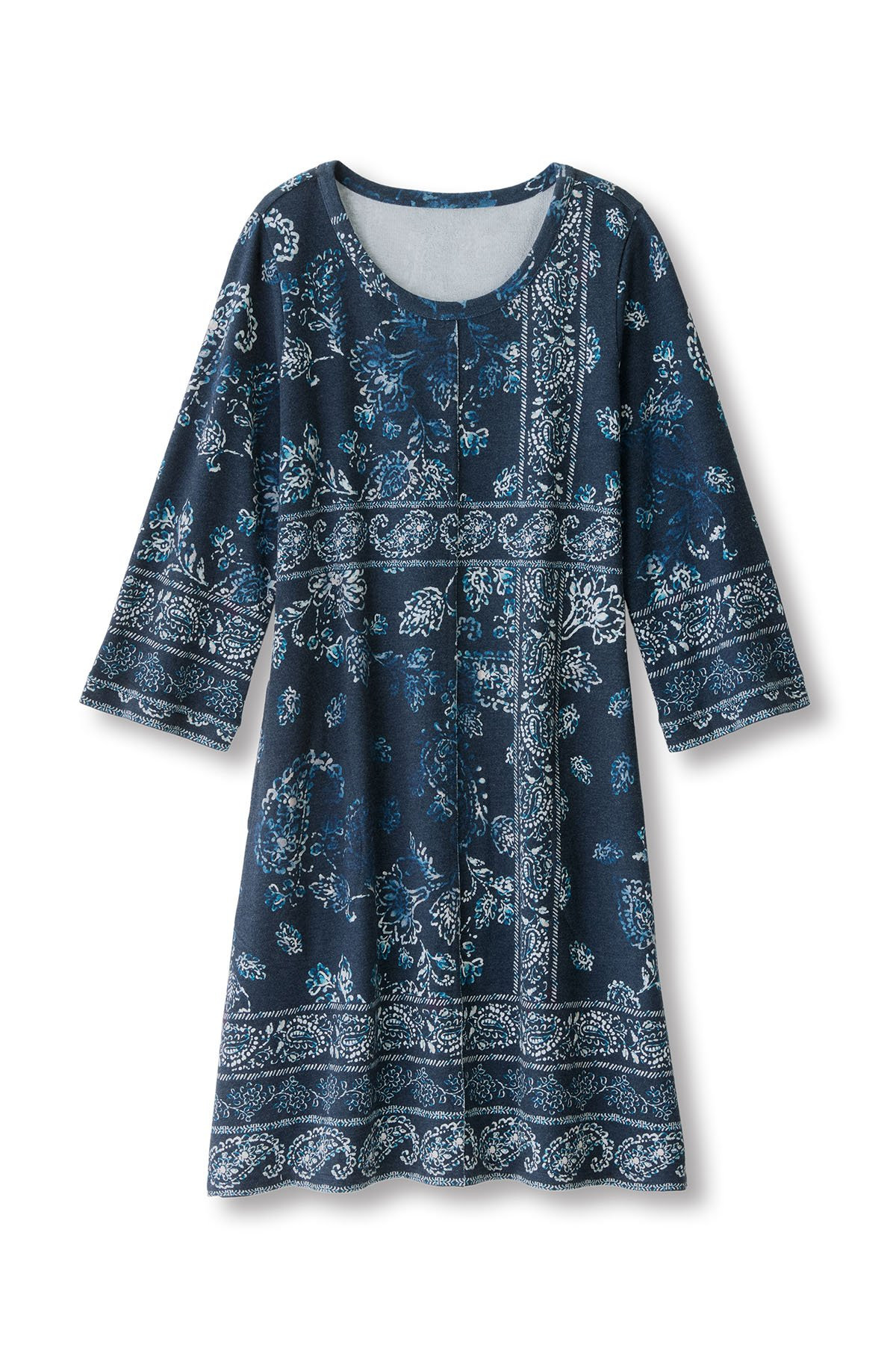 Cotton Terry 3/4 Slv Short Dress - thumbnail 2