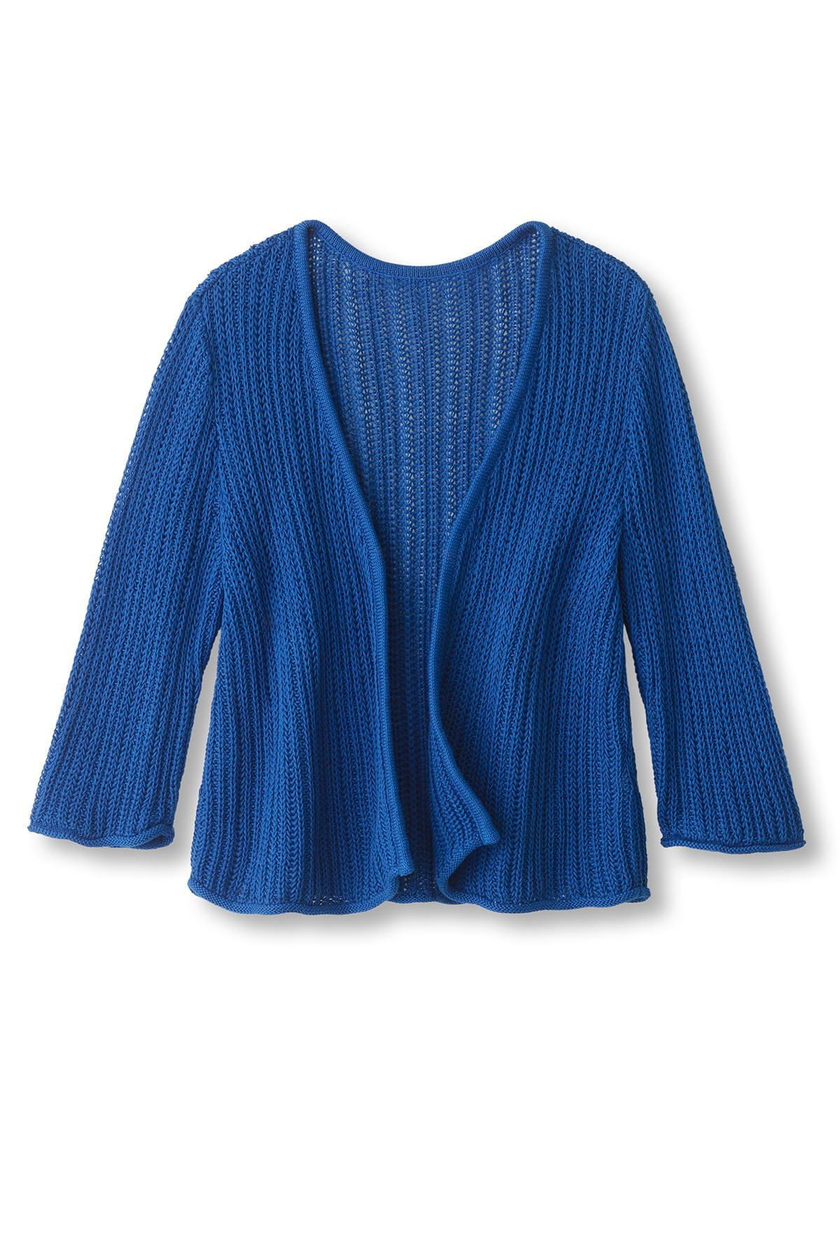 Textured Cotton Elbow Slv Cardigan - thumbnail 2
