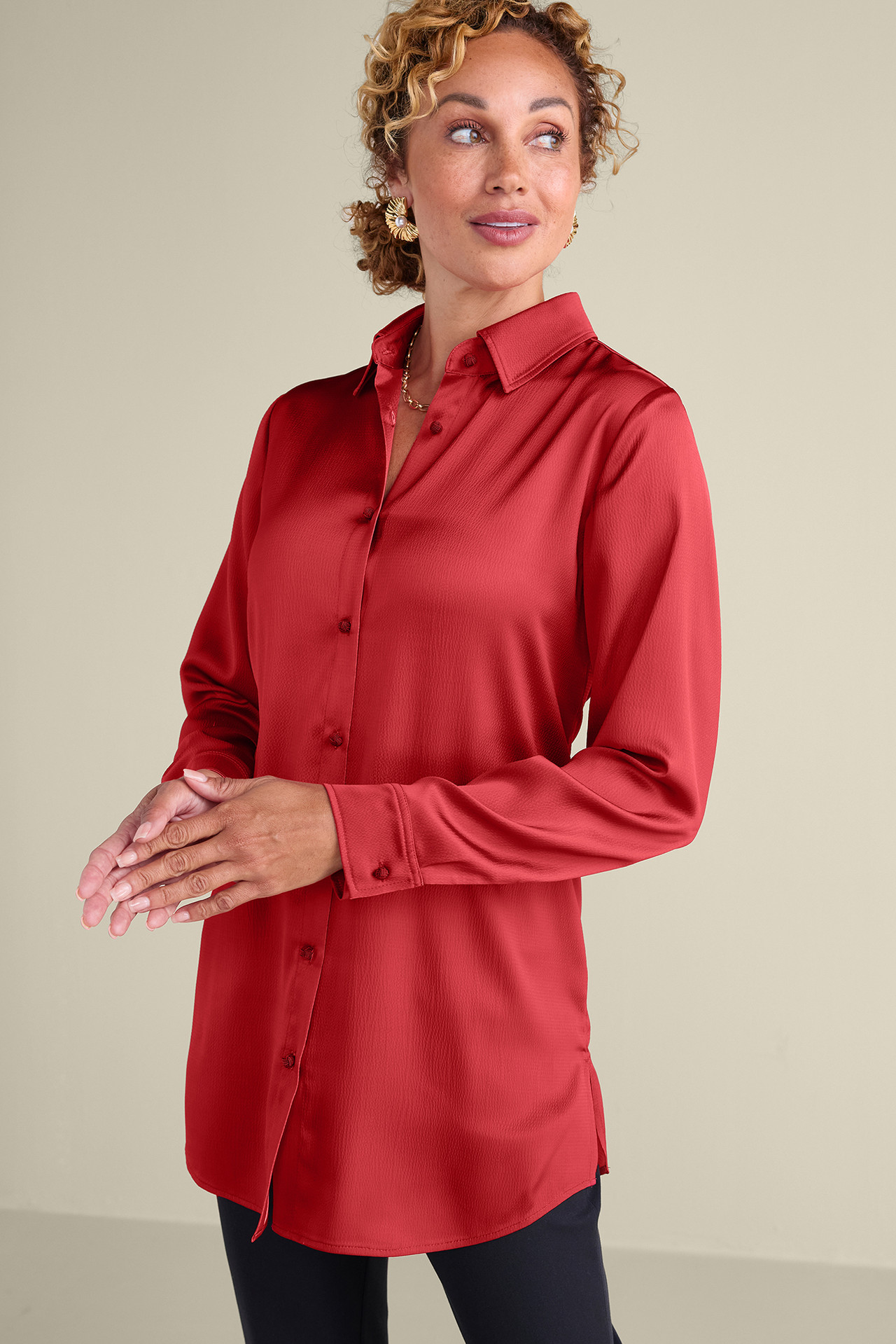 Satin Boyfriend Shirt
