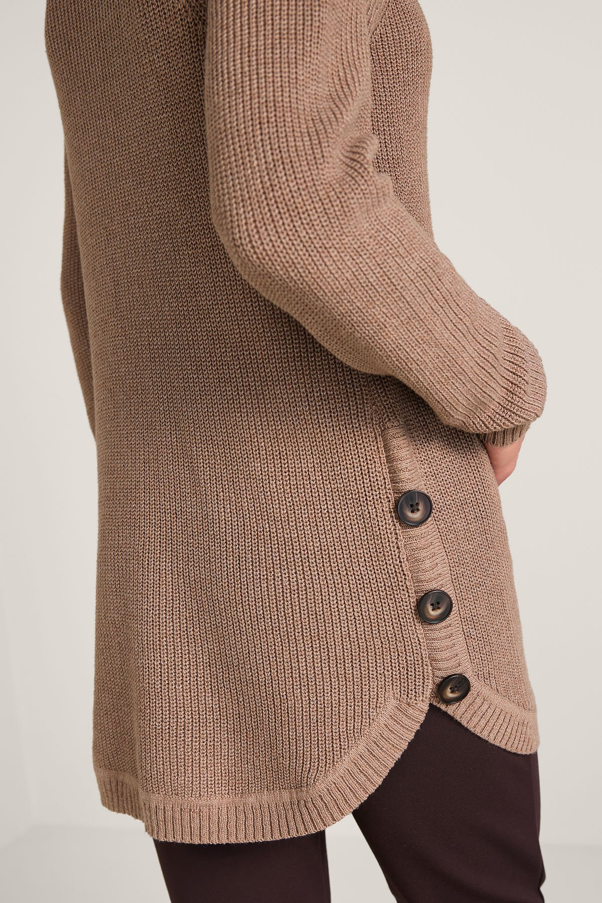 Shaker Side Button Sweater - thumbnail 4