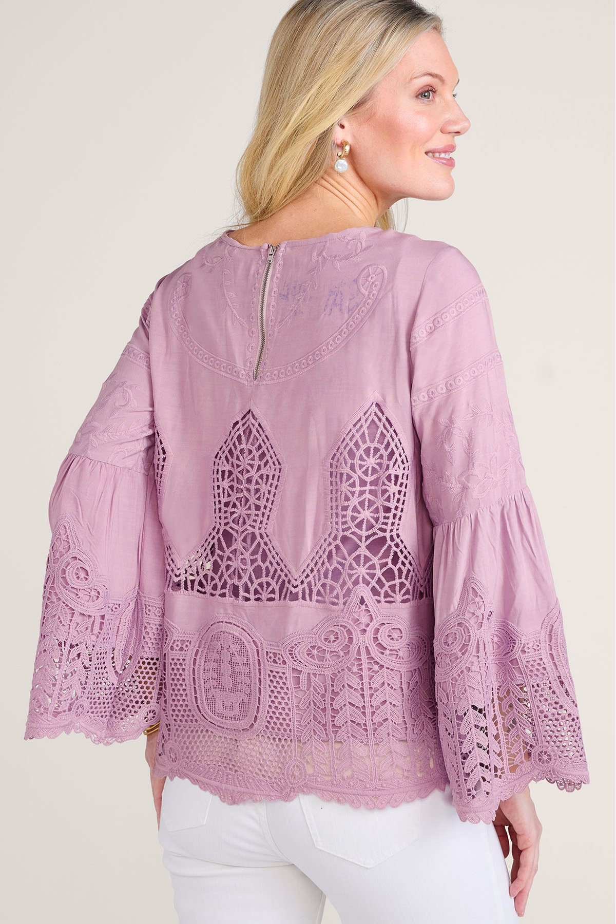 Embroidered Lace LS Top And Tank - thumbnail 4