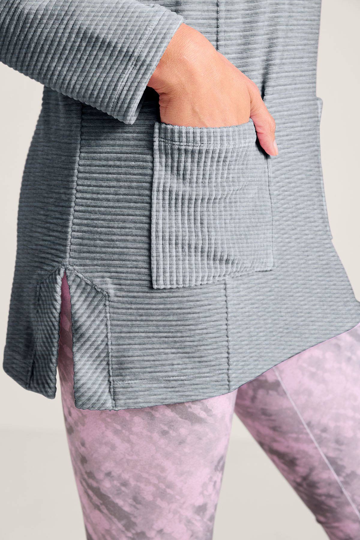 Soft Spoken Ribbed Velour Cowl Tunic - thumbnail 5