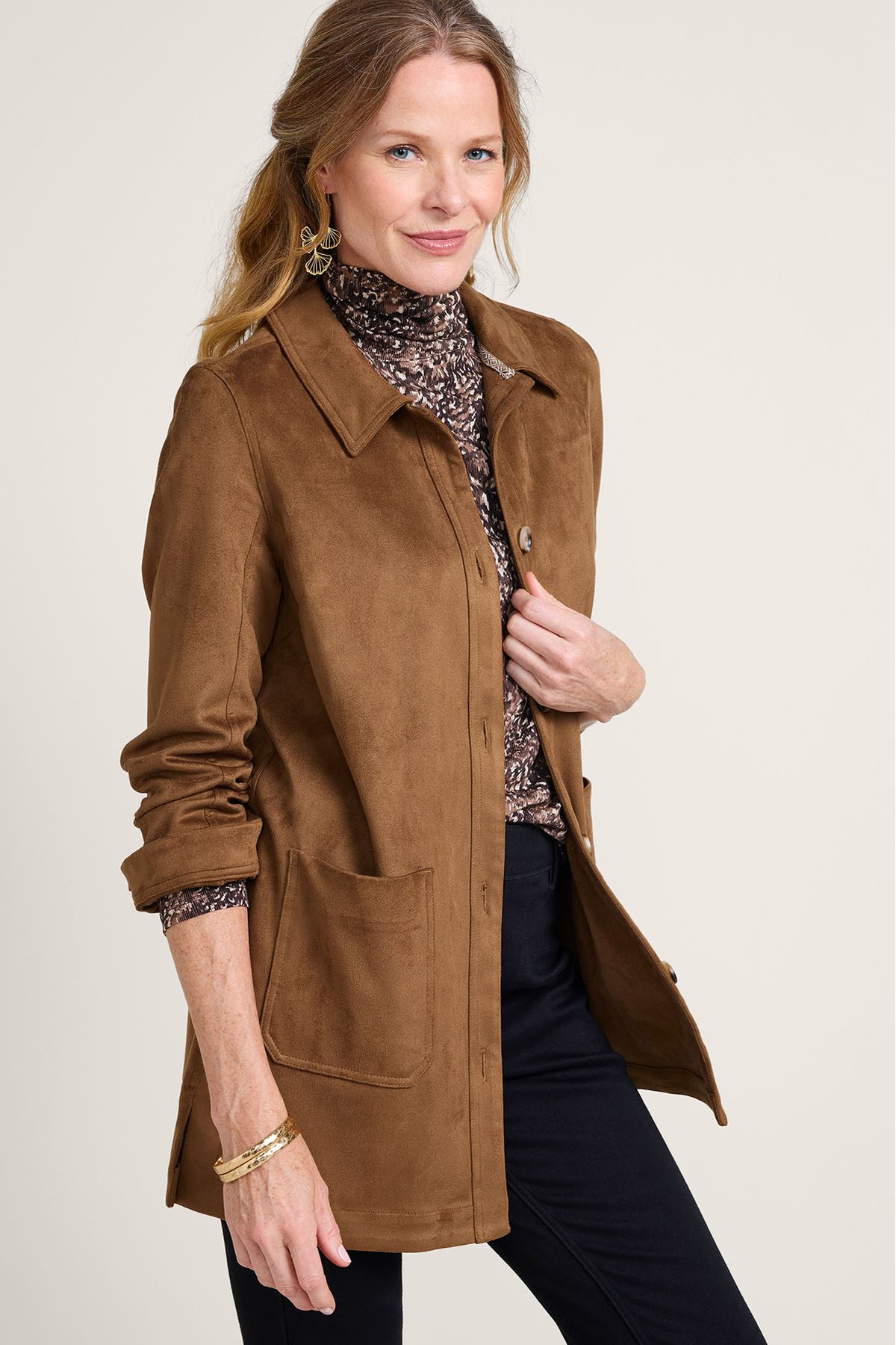 Faux Suede Artist Jacket