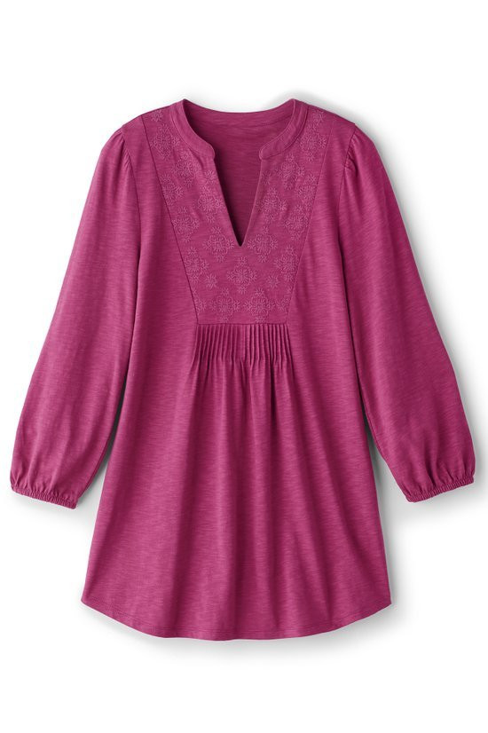 Mikaela Embroidered 3/4 Sleeve Tunic
