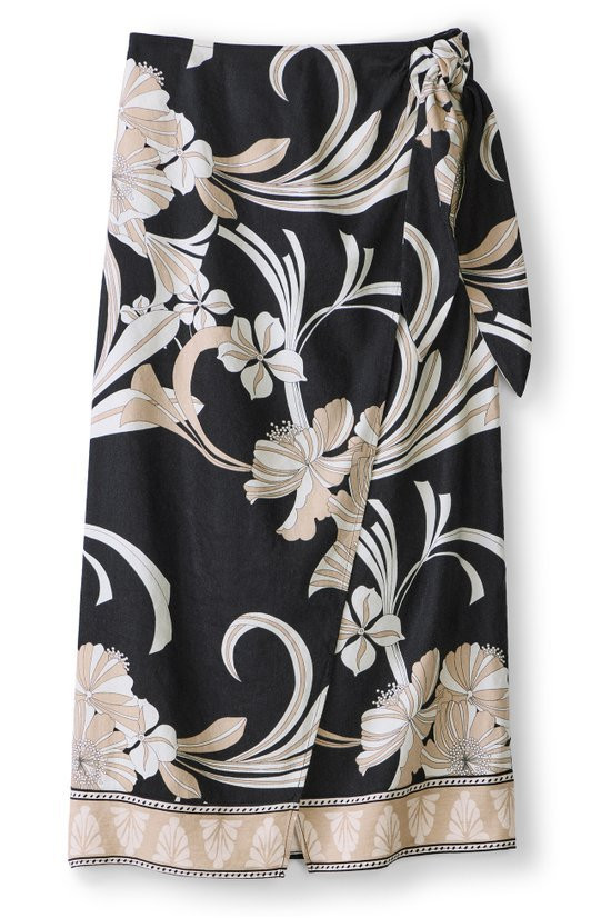 Isla Stretch Linen Midi Skirt