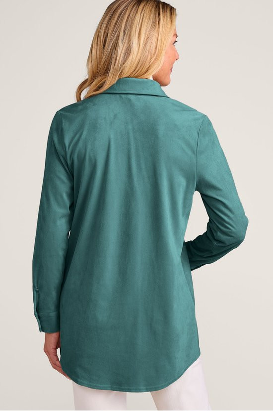 Day To Dusk Faux Suede Big Shirt - thumbnail 5