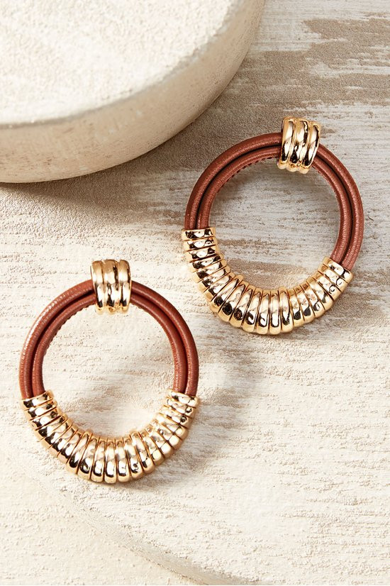 Leighton Leather Mix Post Earring