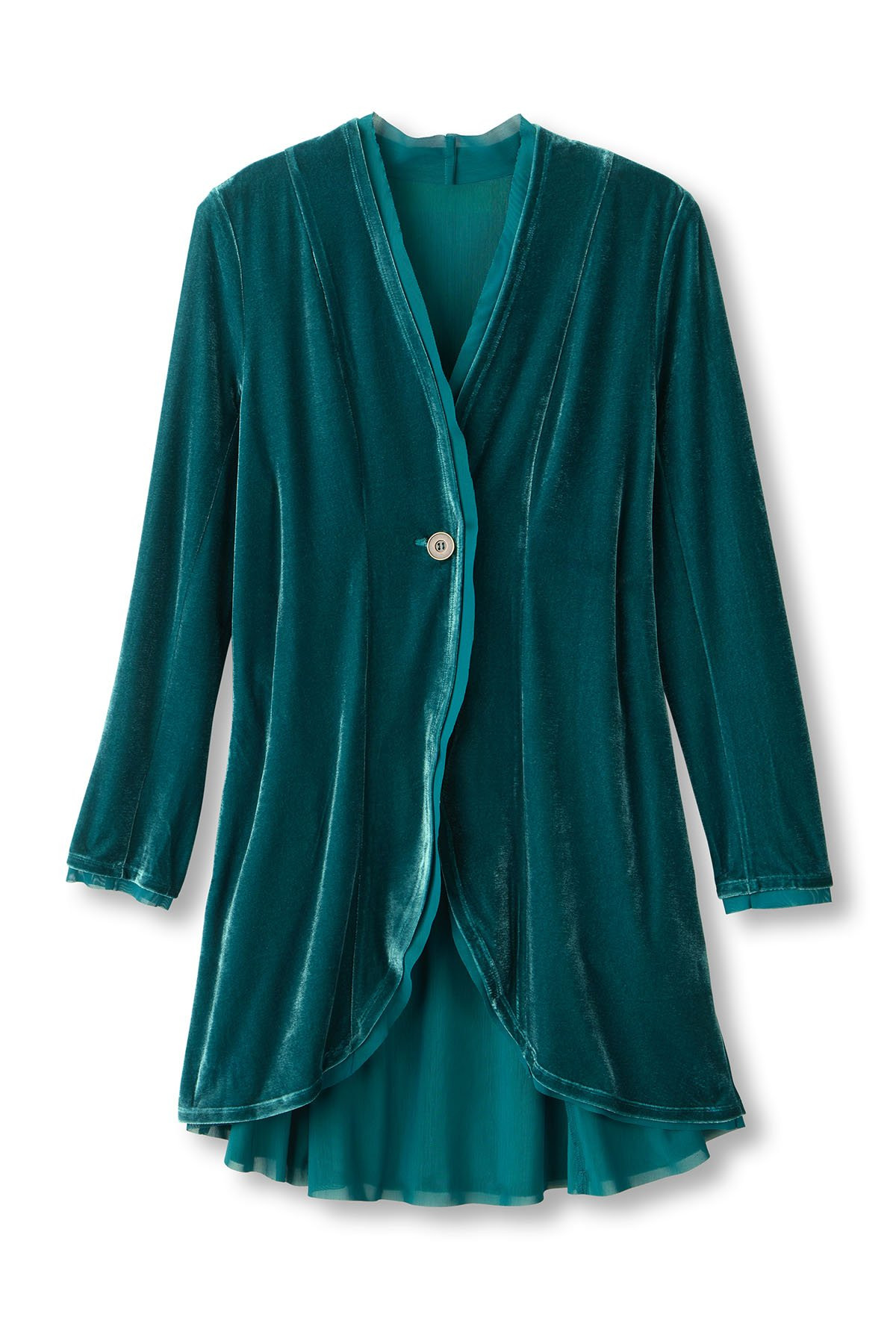 Stretch Velvet Midi Jacket - thumbnail 2