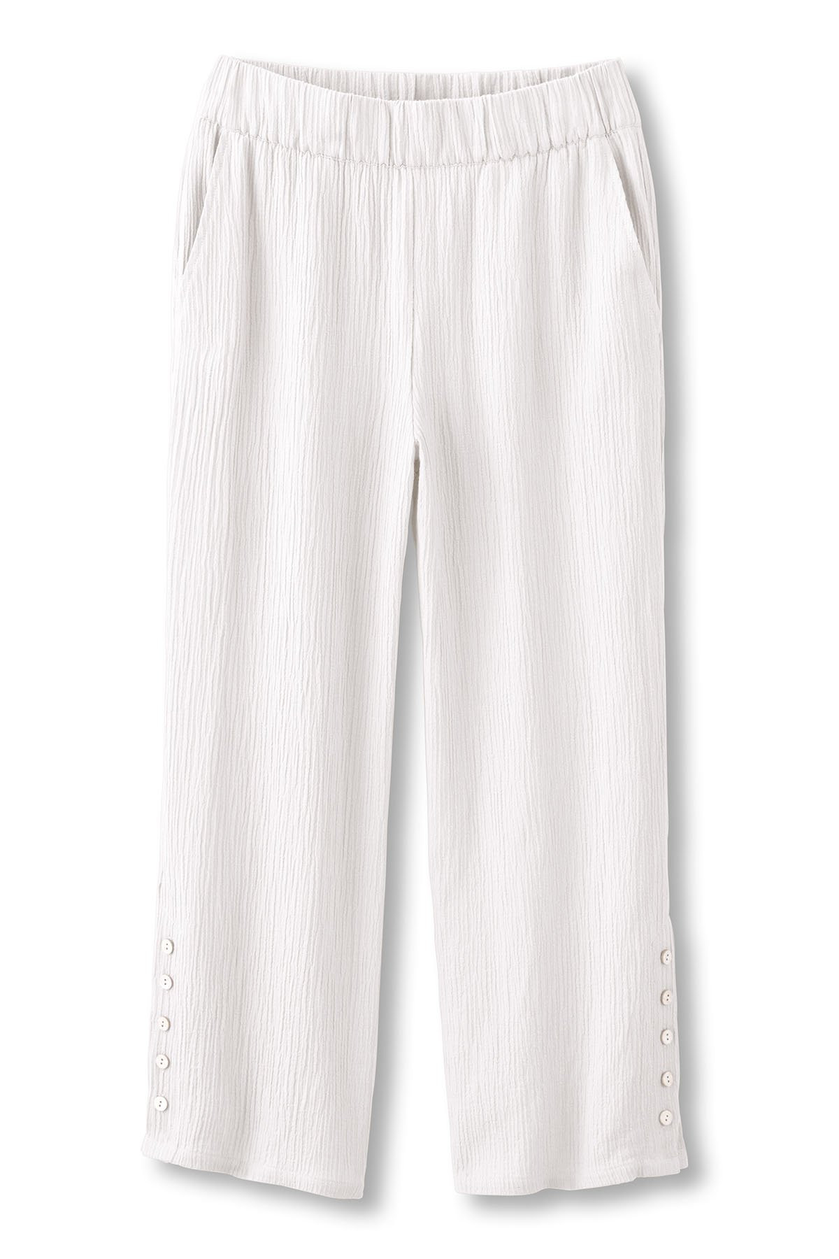 Oceo Crinkle Gauze Wide Leg Crops - thumbnail 2