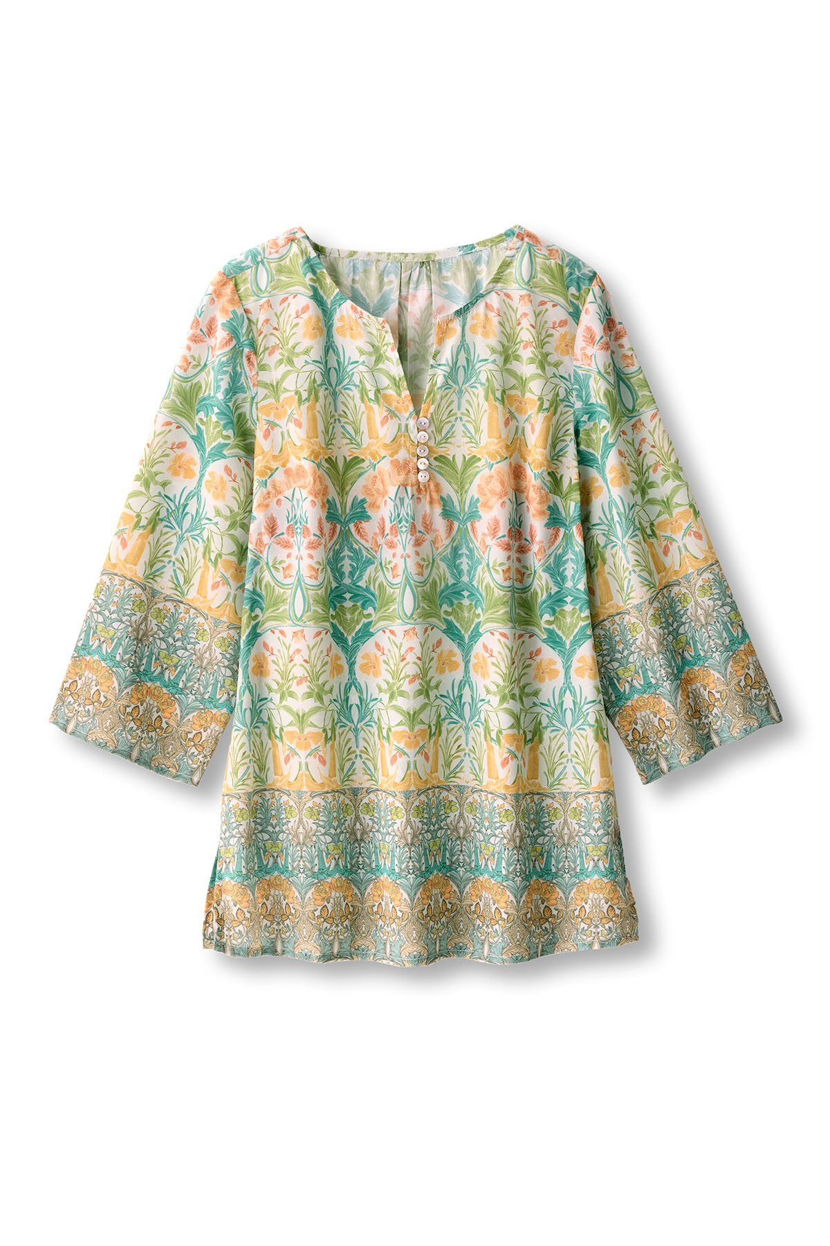 Printed Crepe 3/4 Slv Popover Tunic - thumbnail 3