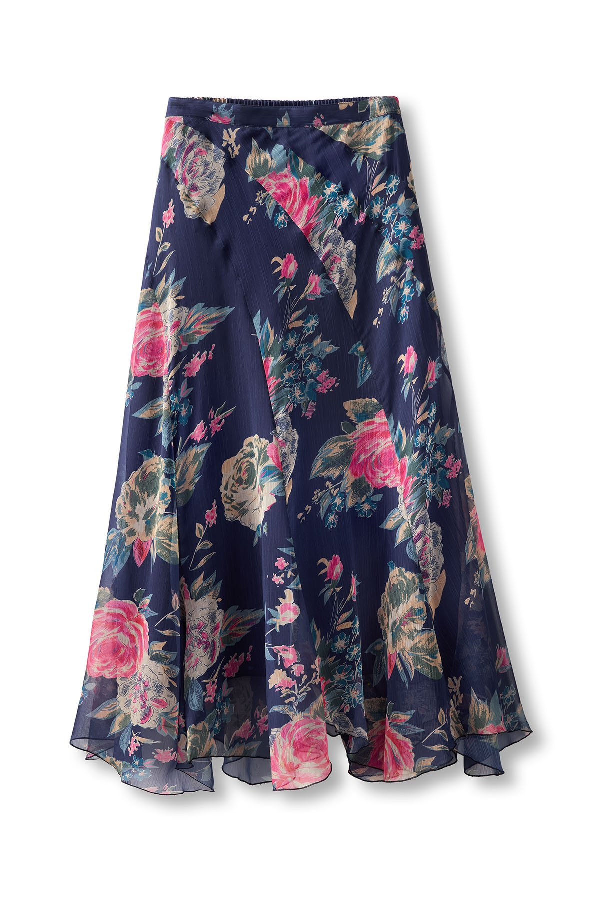 Floral Chiffon Paneled Maxi Skirt - thumbnail 2