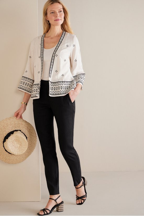 Isla Stretch Linen Slim Leg Pants - thumbnail 2
