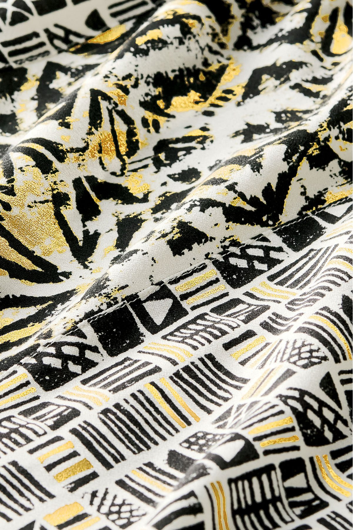 Geo Foil Print Crepe ¾ Slv Short Dress - thumbnail 4