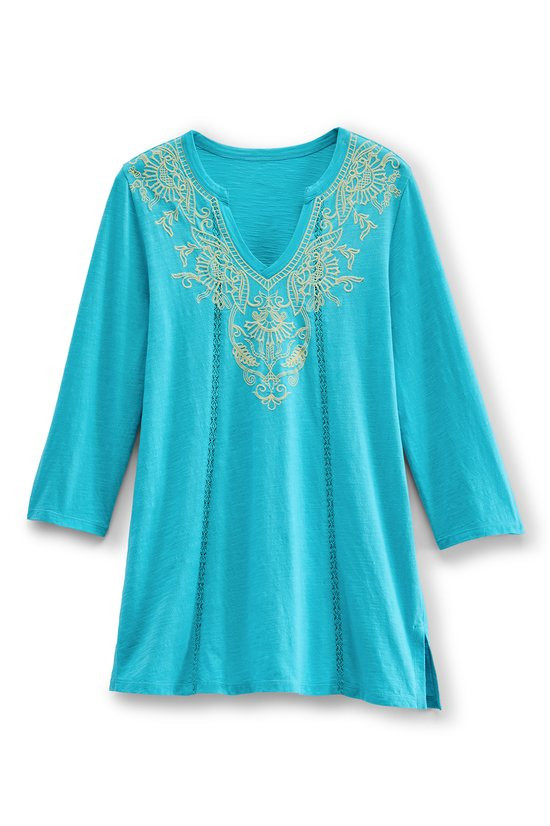 Nura Embroidered Knit Tunic