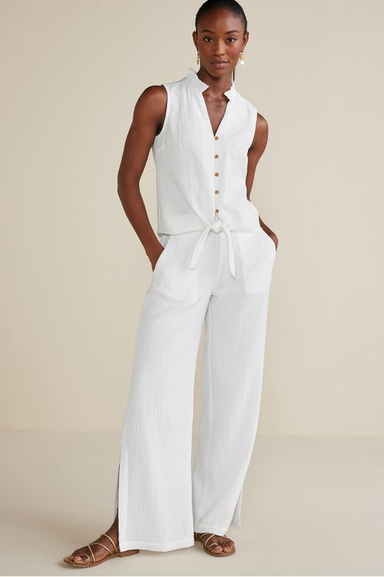Khulani Wide Leg Gauze Pants - thumbnail 4
