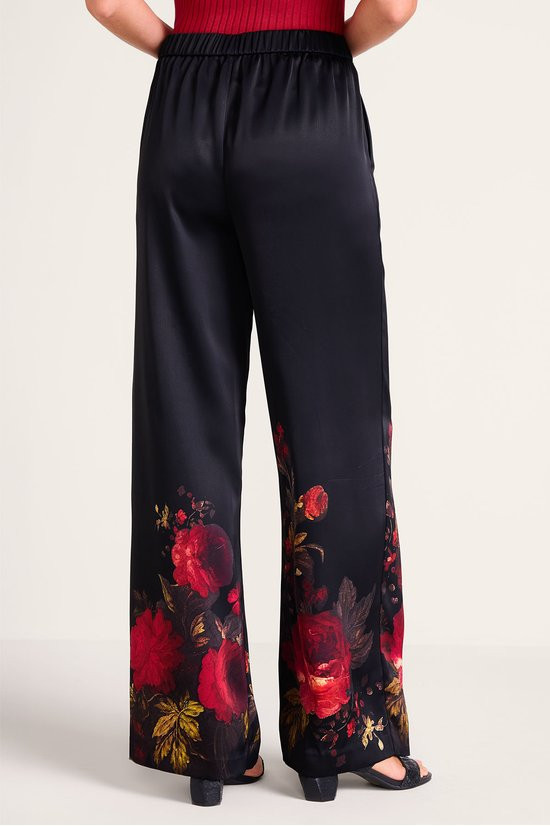 Rosaria Wide Leg Satin Pull-On Pants - thumbnail 4
