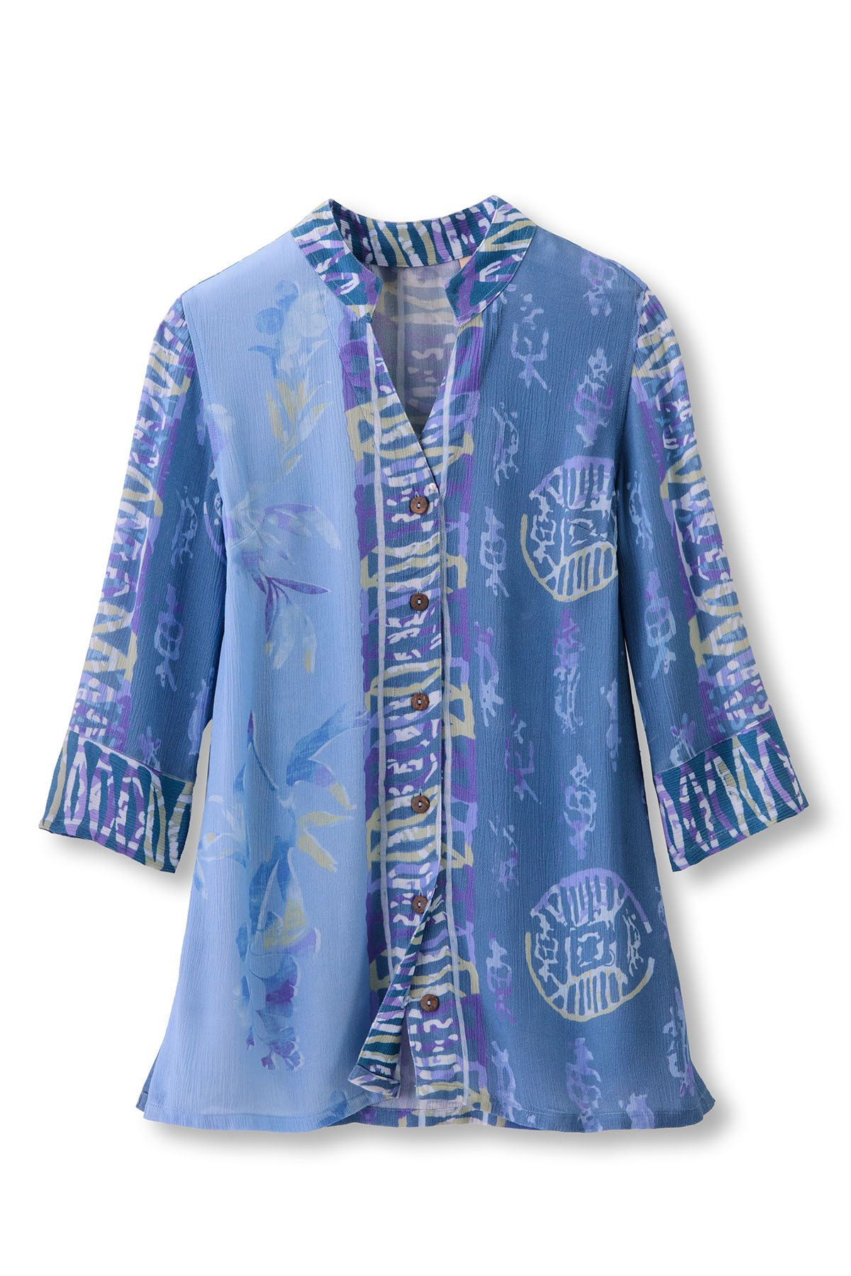 Batik Gauze Btn Front ¾ Slv Tunic - thumbnail 2