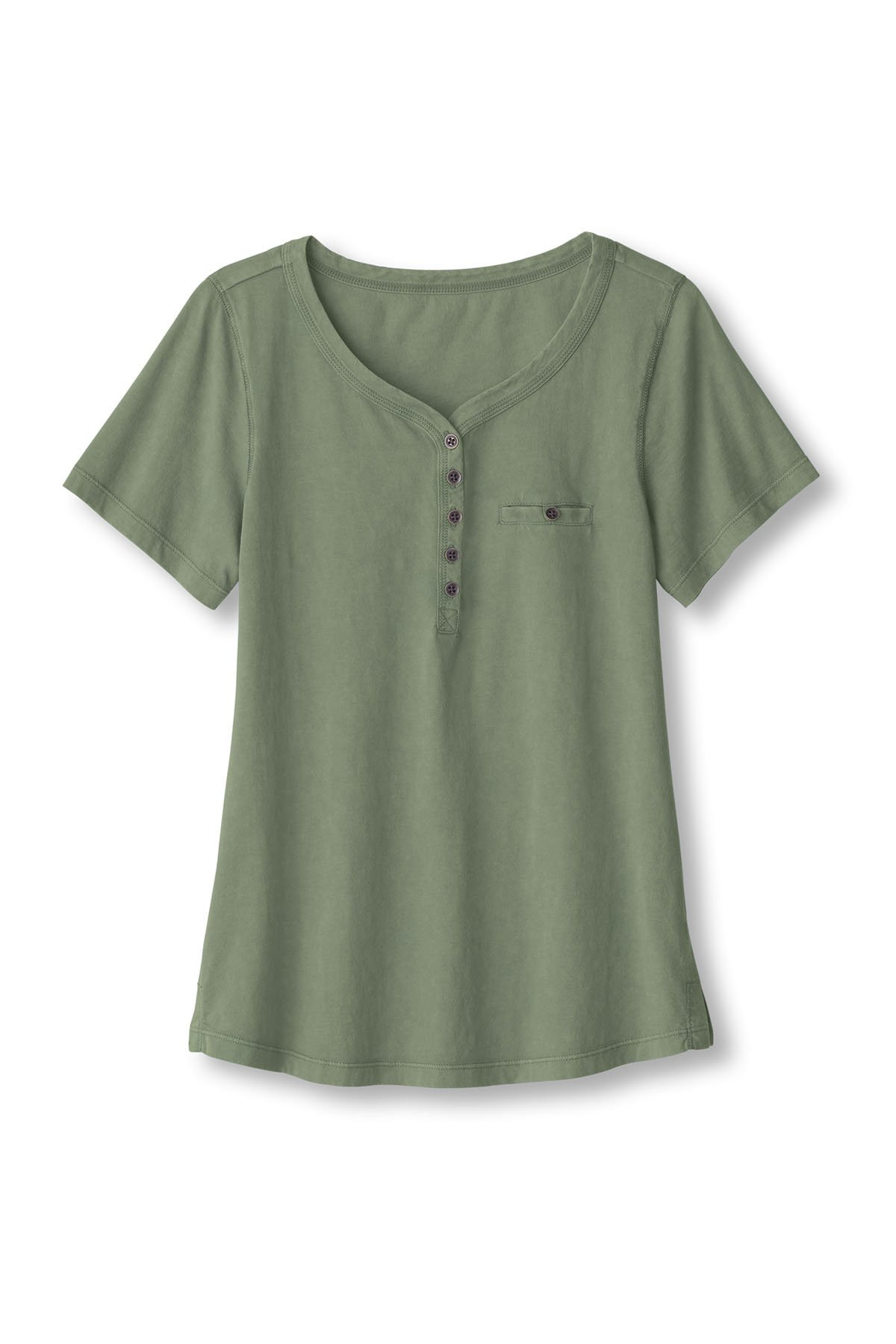 Vintage Wash Cotton SS Button Tee