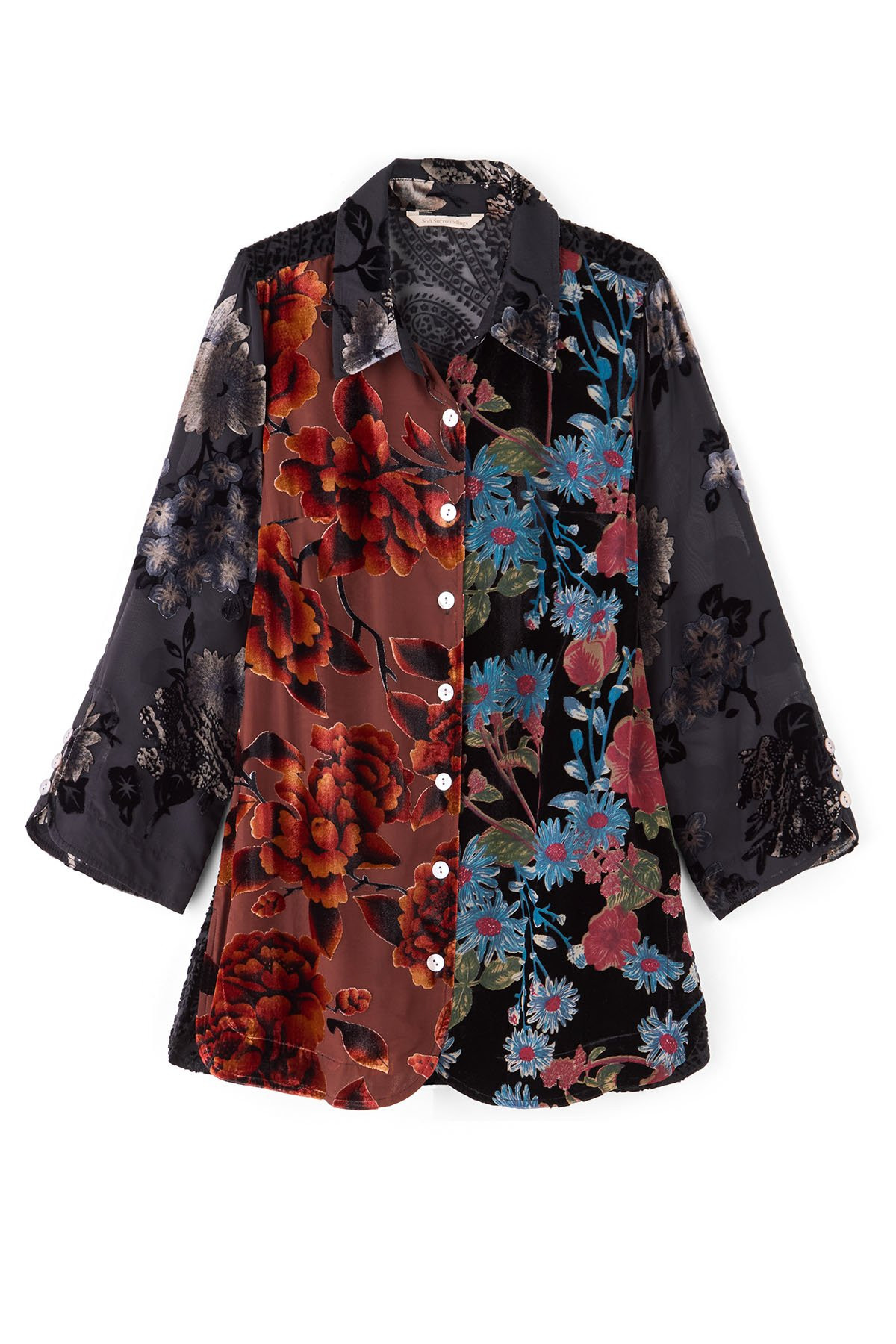 Velvet Opus Burnout Bracelet Sleeve Tunic - thumbnail 2