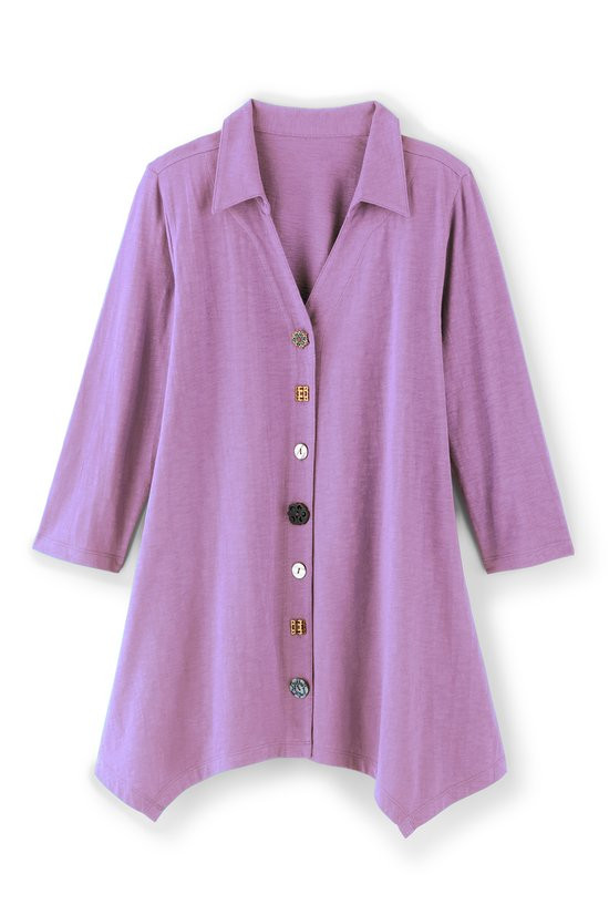 Danielle Button 3/4 Sleeve Tunic - thumbnail 2