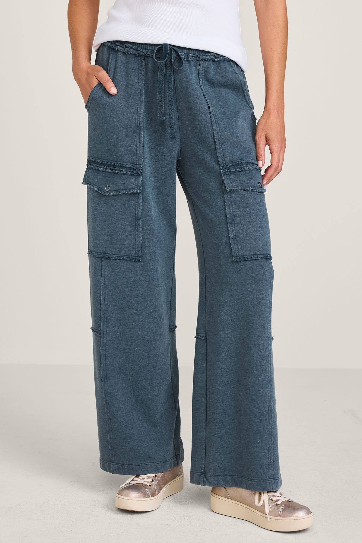 Downtime French Terry Pull On Cargo Pants - thumbnail 2