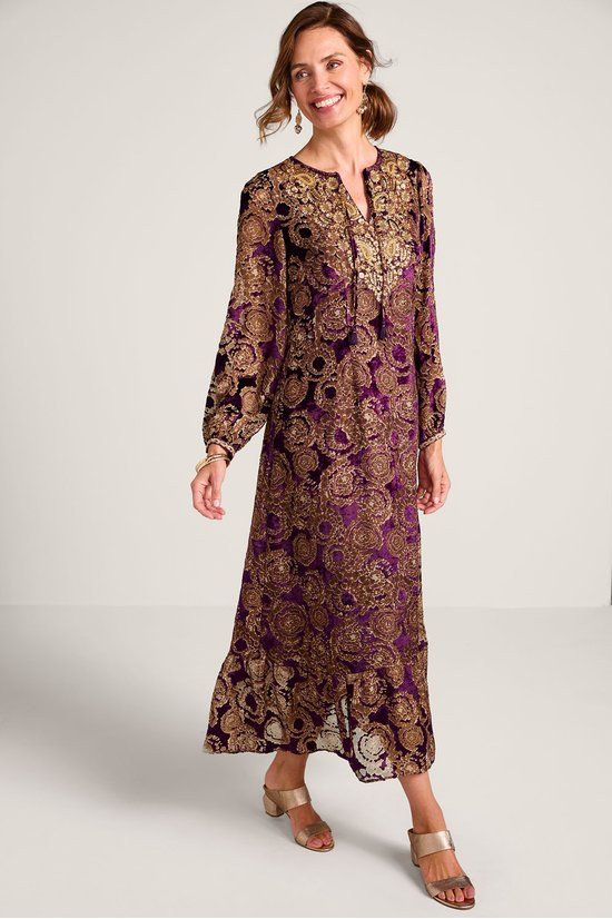 Solara Velvet Burnout Maxi Dress