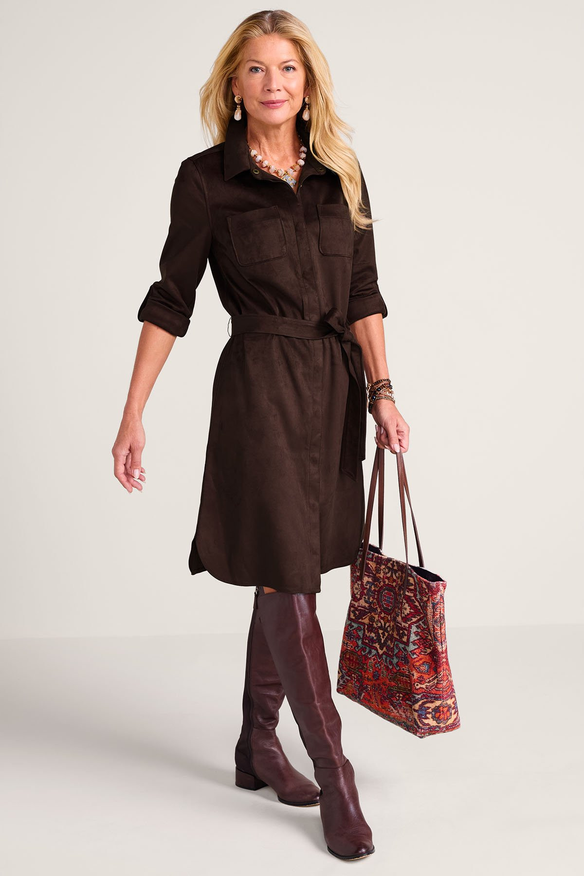 So Easy Faux Suede Shirtdress - thumbnail 6